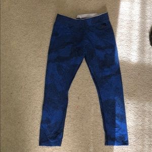 Blue and black Nike leggings